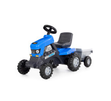 Каталка-трактор с педалями "Turbo" (синяя) с полуприцепом арт. 84637. Полесье