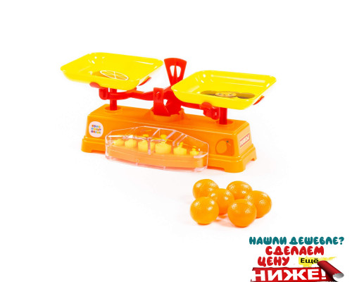 Игровой набор "Весы" "Чебурашка и крокодил Гена" + 6 апельсинов (в сеточке) арт. 84262. Полесье в Минске