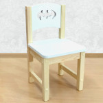 Детский деревянный стульчик "Бэтмен". Высота до сиденья 30 см. Цвет белый с натуральным. Арт. SN-30-b