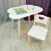 Столик облако круглые ножки и стульчик для детей деревянный. Столик облако со скругленными углами и стульчиком. (Столешница 70*50 см). Цвет белый с натуральным. Арт. KN7050-ON+SN-27-S в Минске