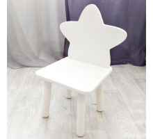 Детский стульчик деревянный "Звездочка". Высота до сиденья 27 см. Цвет белый. Арт. MD-27-Z