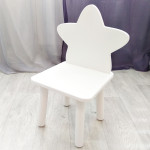 Детский стульчик деревянный "Звездочка". Высота до сиденья 27 см. Цвет белый. Арт. MD-27-Z