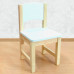 Детский стульчик деревянный из массива. Высота до сиденья 23 см. Цвет белый с натуральным. Арт. SN-23 в Минске