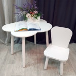 Комплект стульчик классика и столик облачко круглые ножки . Столик (столешница 70*50). Цвет белый. Арт. KNW7050-OW+LD-27-K