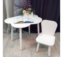 Комплект стульчик классика и столик облачко круглые ножки . Столик (столешница 70*50). Цвет белый. Арт. KNW7050-OW+LD-27-K
