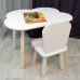 Комплект мебели. Детские стульчик Классика и столик облачко круглые ножки . Столик (столешница 70*50). Цвет белый с натуральным. Арт. KN7050-ON+LD-27-KN в Минске