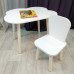 Комплект мебели. Детские стульчик Классика и столик облачко круглые ножки . Столик (столешница 70*50). Цвет белый с натуральным. Арт. KN7050-ON+LD-27-KN в Минске