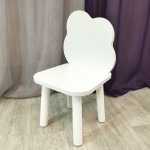 Детский стульчик деревянный "Облако". Высота до сиденья 27 см. Цвет белый. Арт. LD-27-O