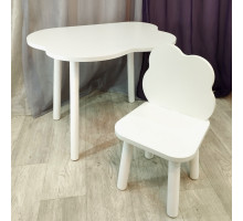 Комплект стульчик и столик Облачко круглые ножки . Столик (столешница 70*50). Цвет белый. Арт. KNW7050-OW+LD-27-O