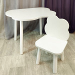 Комплект стульчик и столик Облачко круглые ножки . Столик (столешница 70*50). Цвет белый. Арт. KNW7050-OW+LD-27-O