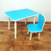 Комплект мебели для детей столик прямоугольный и стульчик классика для детей. (Столешница травмобезопасные углы 70*50 см). Цвет голубой с натуральным . Арт. KN7050-B+LD-27-BN в Минске
