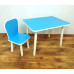 Комплект мебели для детей столик прямоугольный и стульчик классика для детей. (Столешница травмобезопасные углы 70*50 см). Цвет голубой с натуральным . Арт. KN7050-B+LD-27-BN в Минске