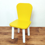 Детский стульчик деревянный  "Классика". Высота до сиденья 27 см. Цвет желтый белые ножки. Арт. LD-27-EO