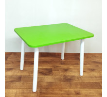 Стол для детей прямоугольная столешница 70*50 см. Цвет салатовый белые ножки. Арт. KNW7050G
