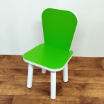 Детский деревянный стул "Классика". Высота до сиденья 27 см. Цвет салатовый белая кромка, ножки белые. Арт. LD-27-GWO