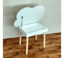 Столик облачко с ящиком для хранения. Столик (столешница 70*50). Цвет белый с натуральным. Арт. KSJN7050-OW