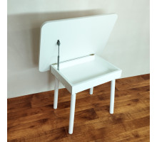 Детский прямоугольный столик с местом для хранения (Столешница травмобезопасные углы 70*50 см). Цвет белый Арт. KSJ7050-W