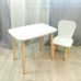 Детский стол и стул. Столешница ламинированная 60*40 см. Цвет белый с натуральным . Арт. KN6040W+LD-27-KN в Минске