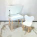 Детский стол с местом для хранения и стул Мишка. (Столешница 70*50 см). Цвет белый с натуральными ножками. Арт. KSJN7050-W+MD-27-MN в Минске