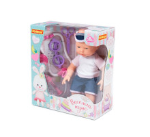 Пупс "Весёлый" (35 см) с соской + набор "Доктор" (4 элемента) (в коробке) арт 78353